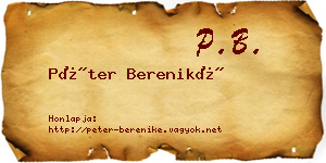 Péter Bereniké névjegykártya